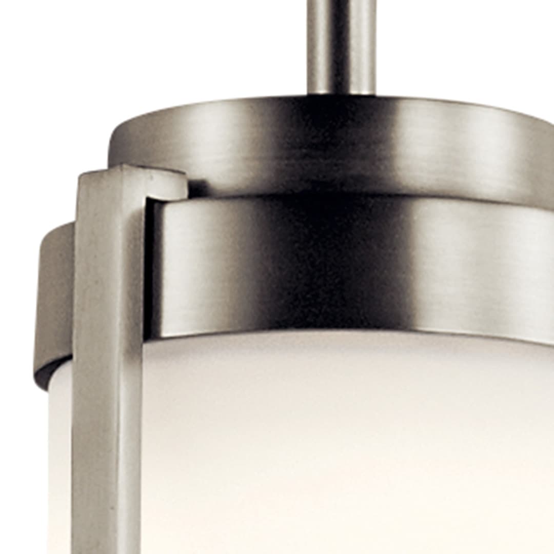 4.5" 1 Light LED Mini Pendant Nickel on a white background close up