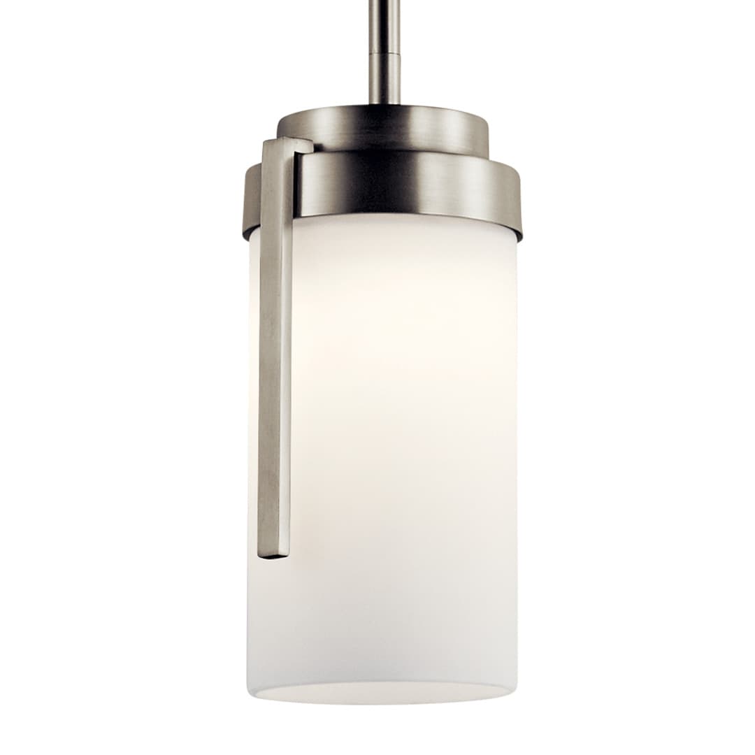 4.5" 1 Light LED Mini Pendant Nickel on a white background