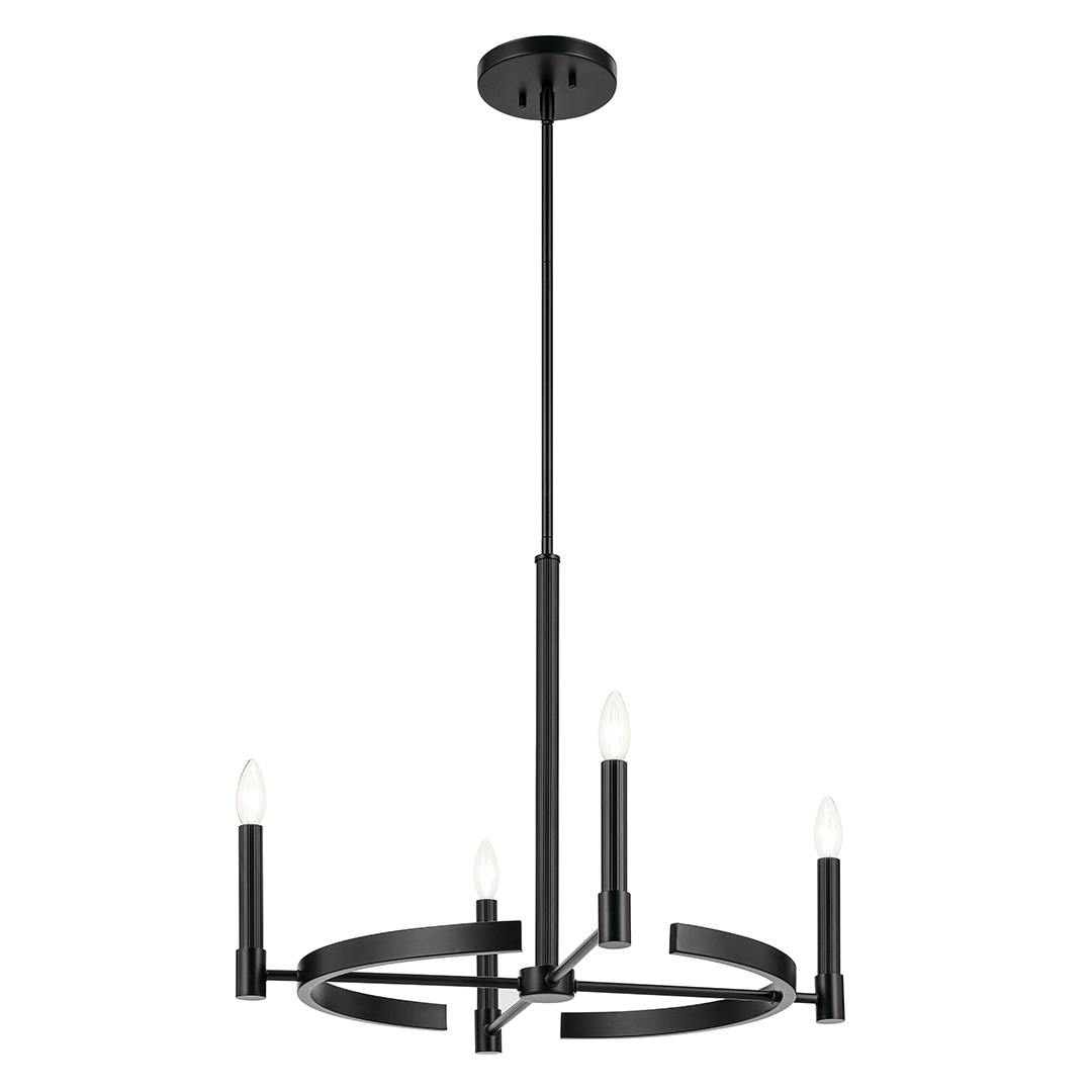 The Tolani 20.25" 4-Light Chandelier in Black on a white background