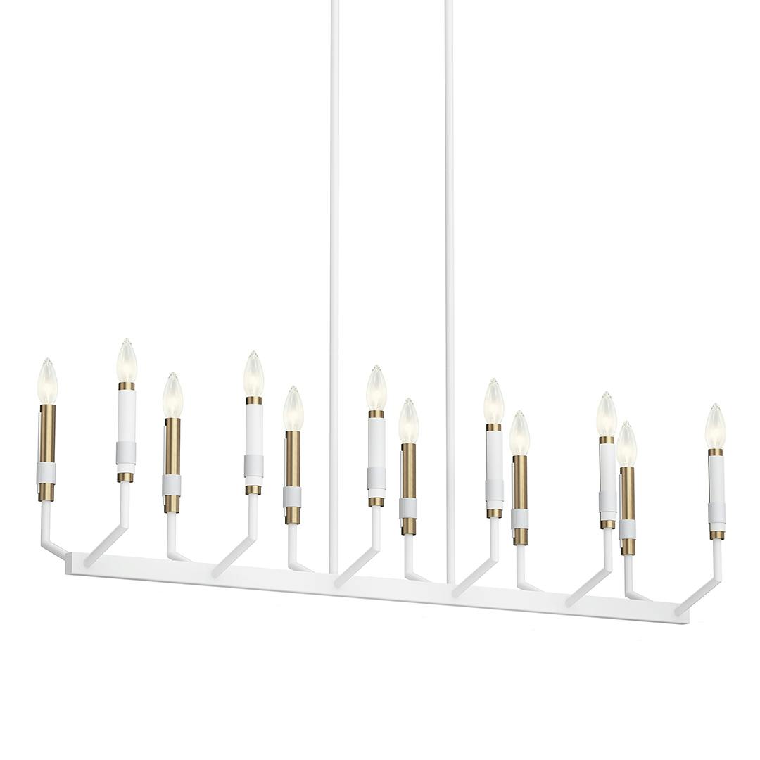Armand 43 inch 12 Light Linear Chandelier in White on a white background