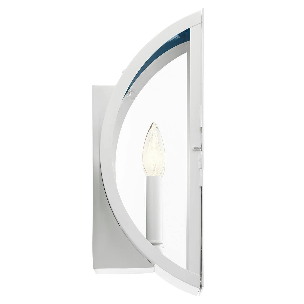 Profile view of the Narelle™ 15" 2 Light Wall Light White on a white background