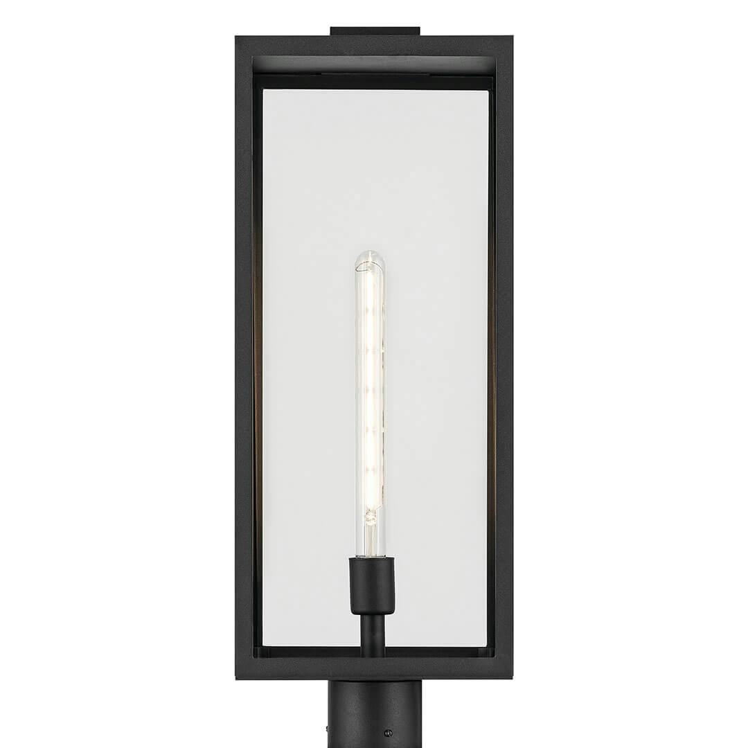 Front view of the Branner 25.5 inch 1 Light Outdoor Wall Post with Clear Glass in Textured Black  on a white background