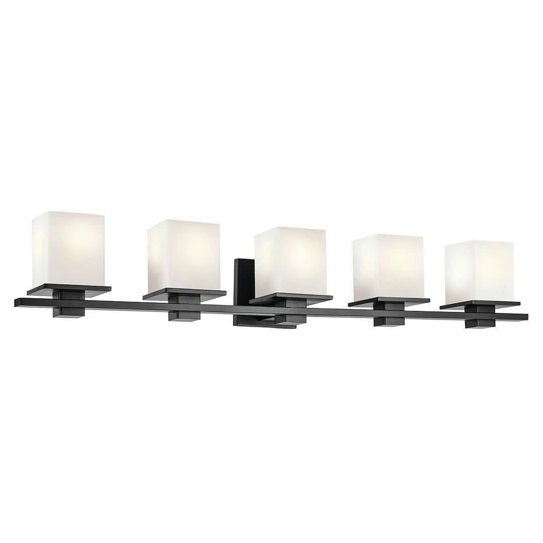 The Tully 40.25" 5-Light Vanity Light in Black on a white background