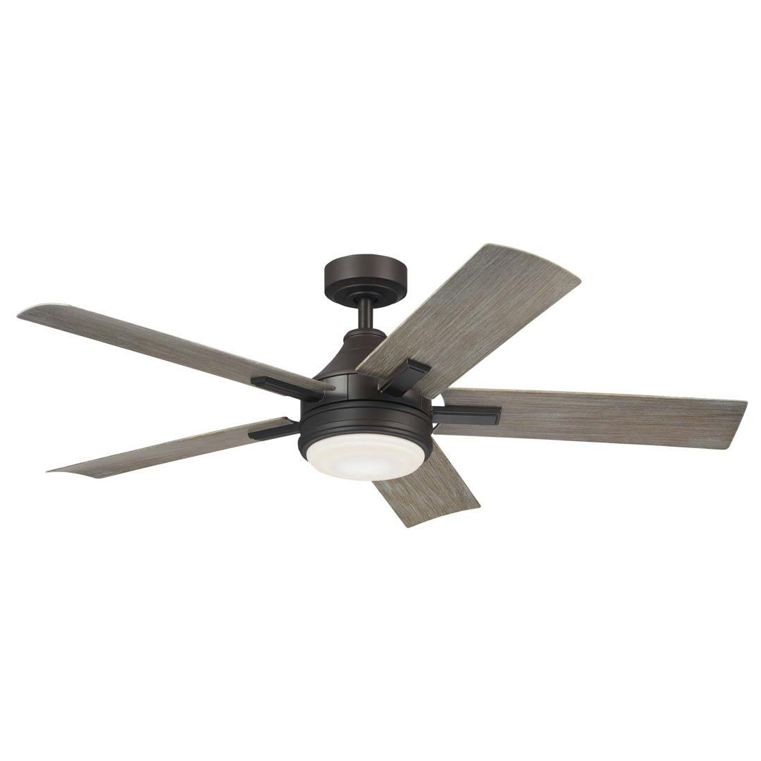 52" Tide 5 Blade LED Outdoor Ceiling Fan Olde Bronze on a white background