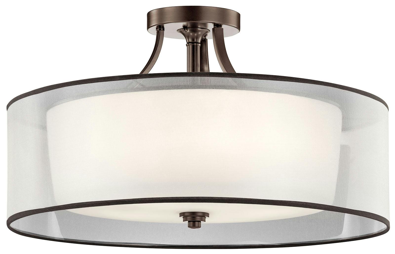 Lacey 28" 5 Light Semi Flush in Bronze on a white background