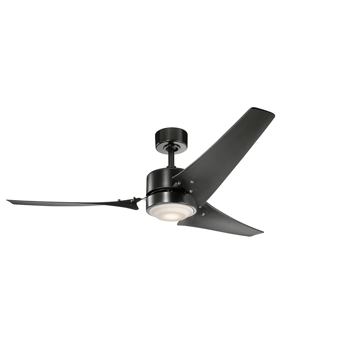 Rana™ LED 60" Ceiling Fan in Satin Black on a white background