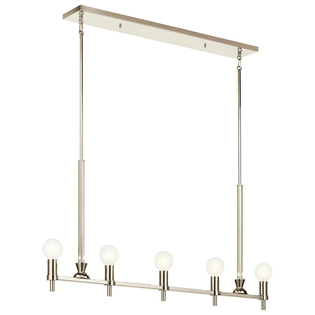Torvee 41 Inch 6 Light Chandelier in Polished Nickel on a white background