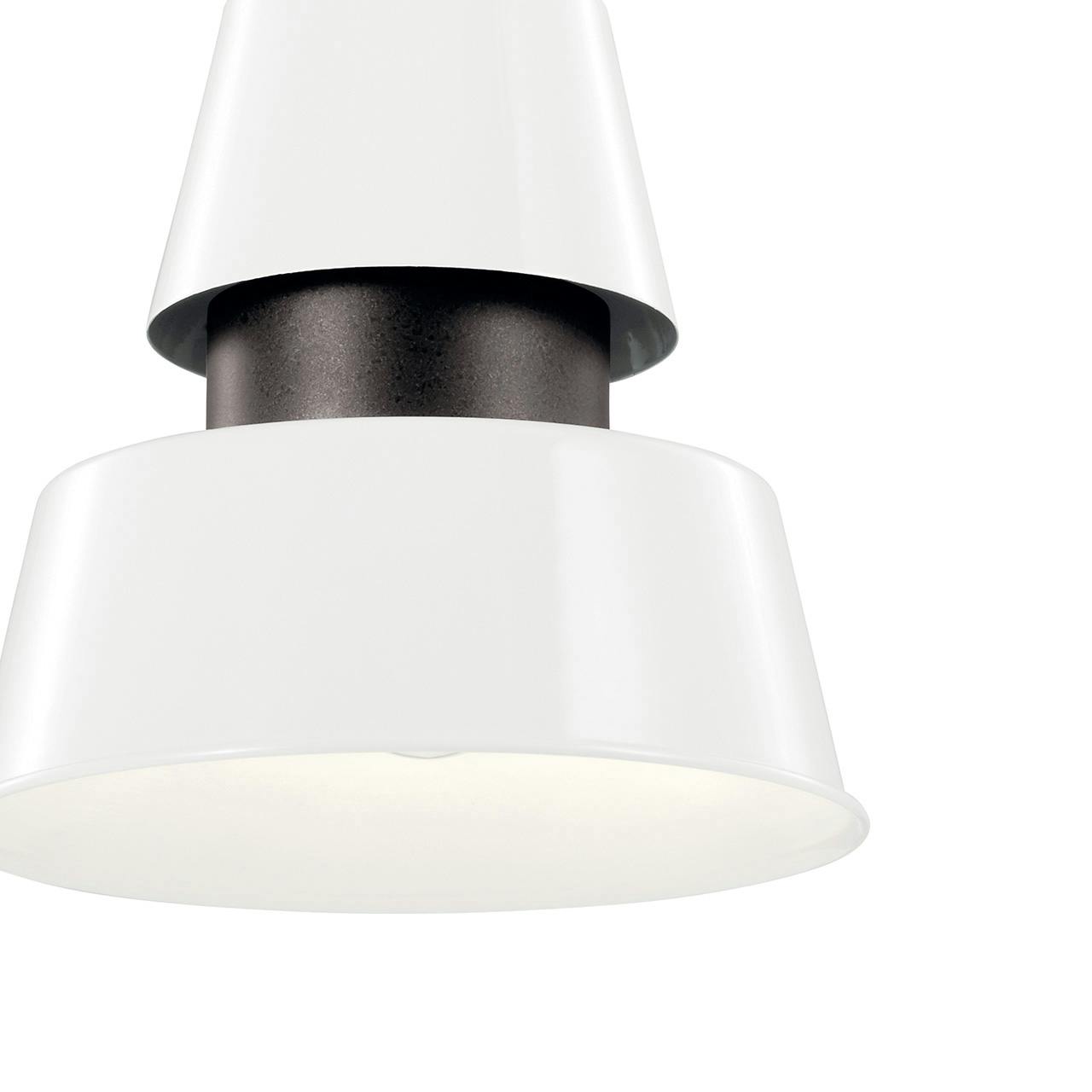 Close up view of the Lozano 9.5" 1 Light Pendant White on a white background
