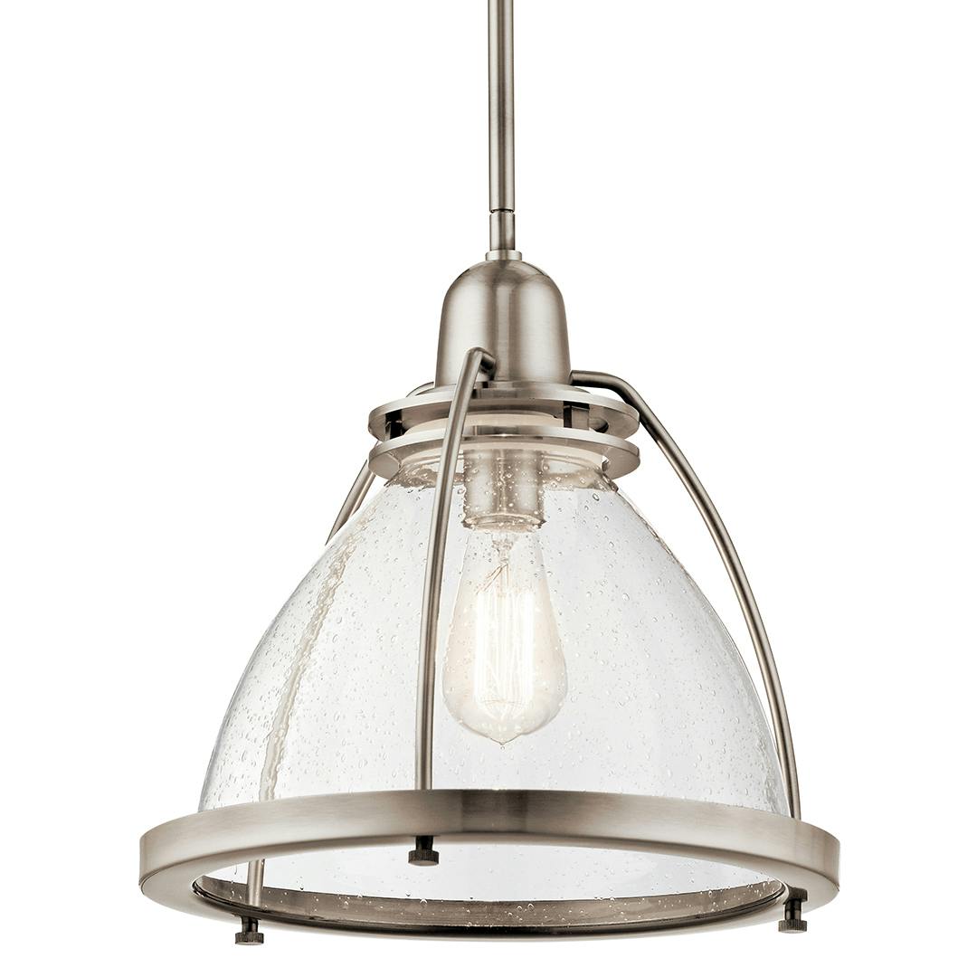 Silberne 13.25" 1 Light Pendant in Pewter on a white background