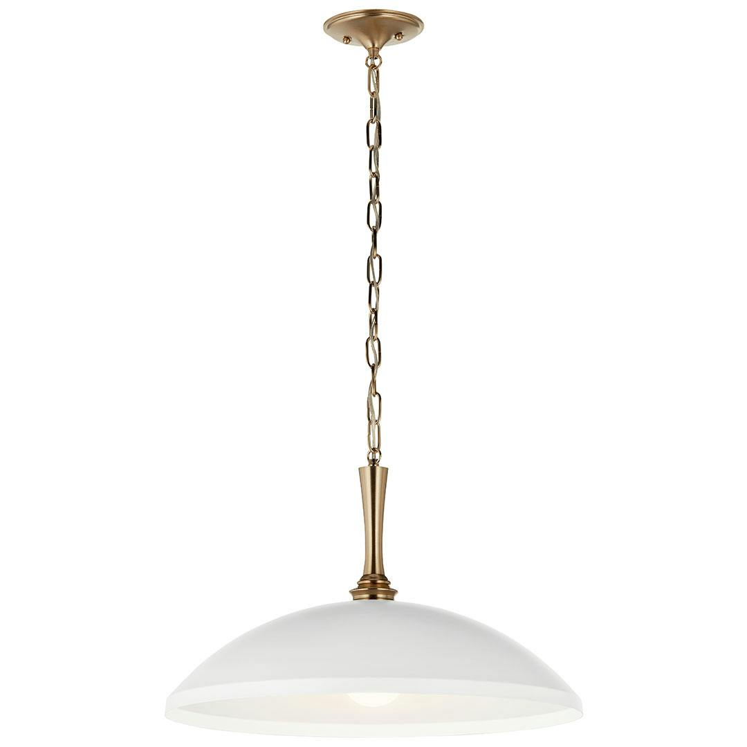 The Delarosa 20 Inch 1 Light Pendant in White and Champagne Bronze on a white background