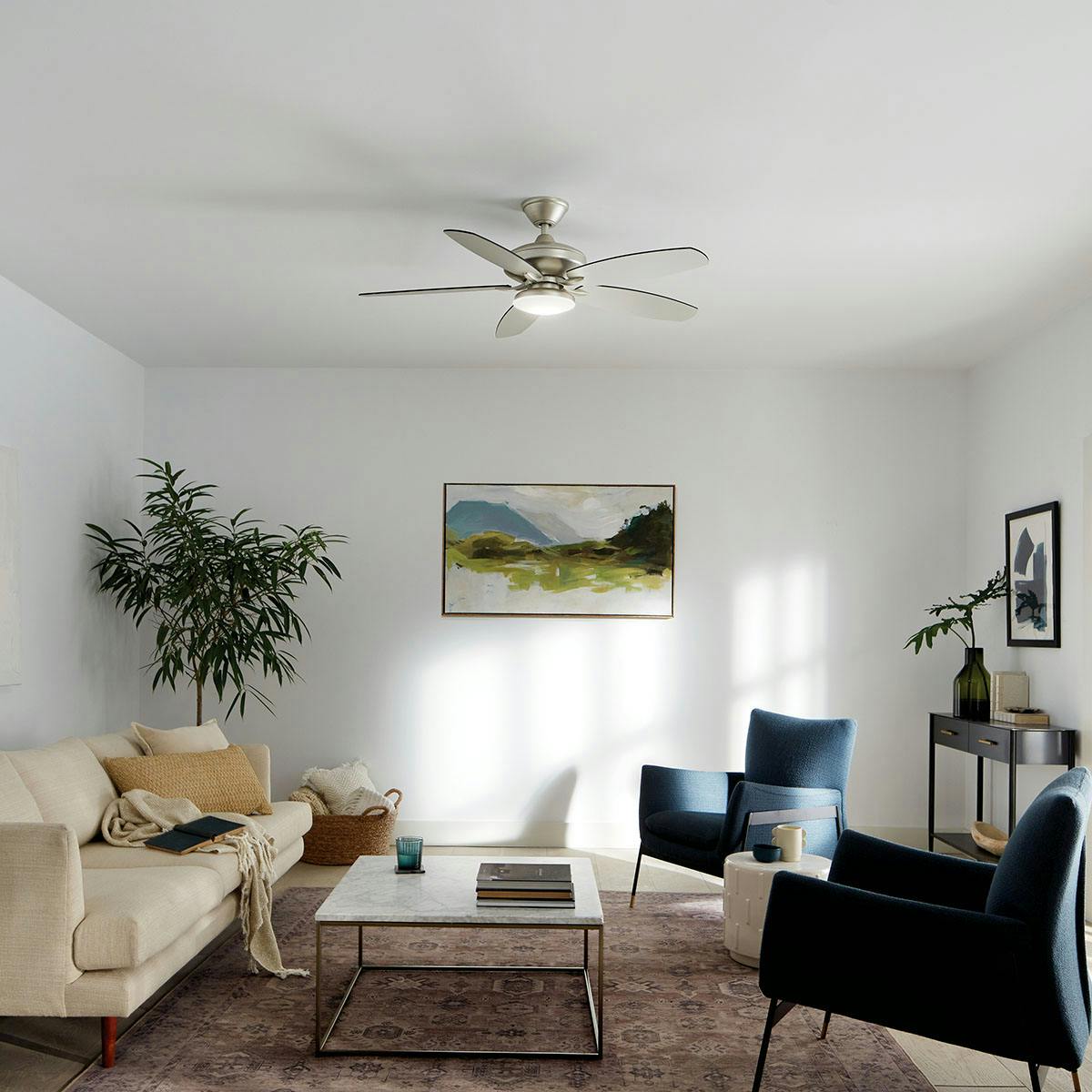 Day time living room featuring Renew ceiling fan 330163NI