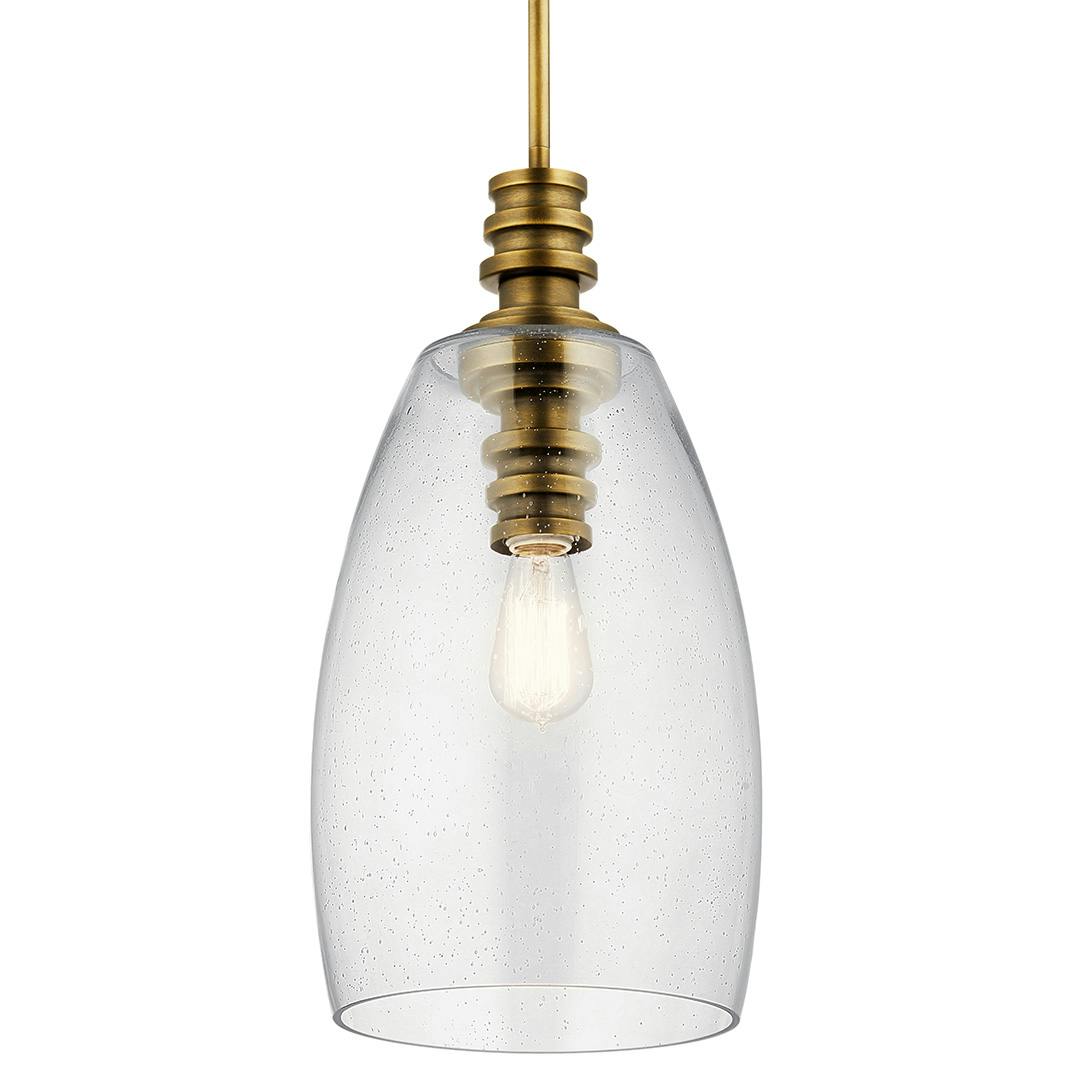 Lakum™ 1 Light Pendant Natural Brass on a white background