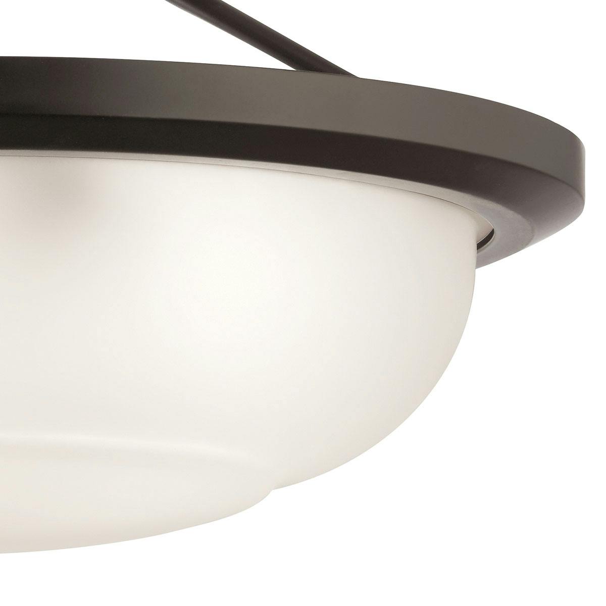 Close up view of the Ritson 2 Light Semi Flush Glass Bronze on a white background