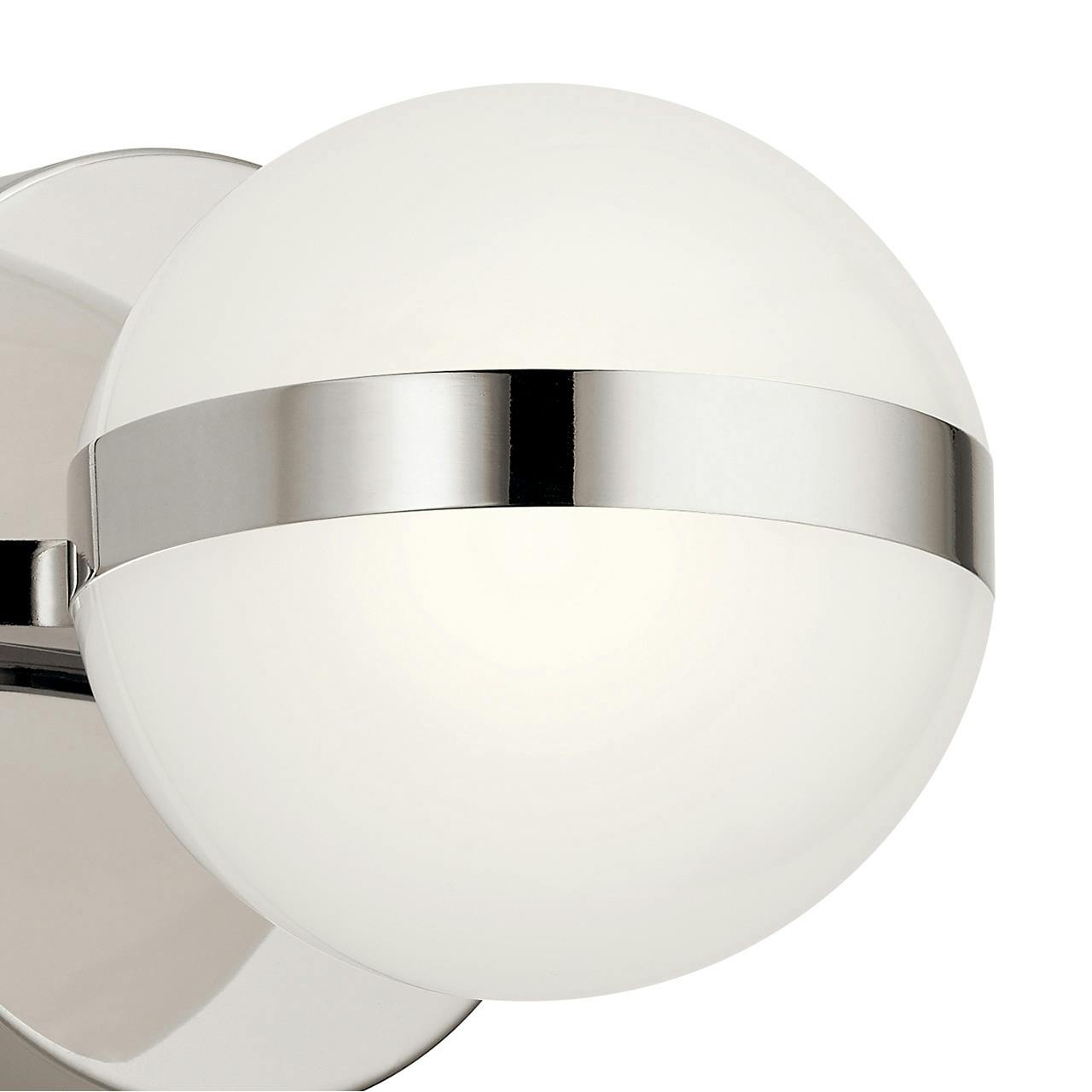 Close up view of the Brettin LED 3000K 5.25" Sconce Nickel on a white background
