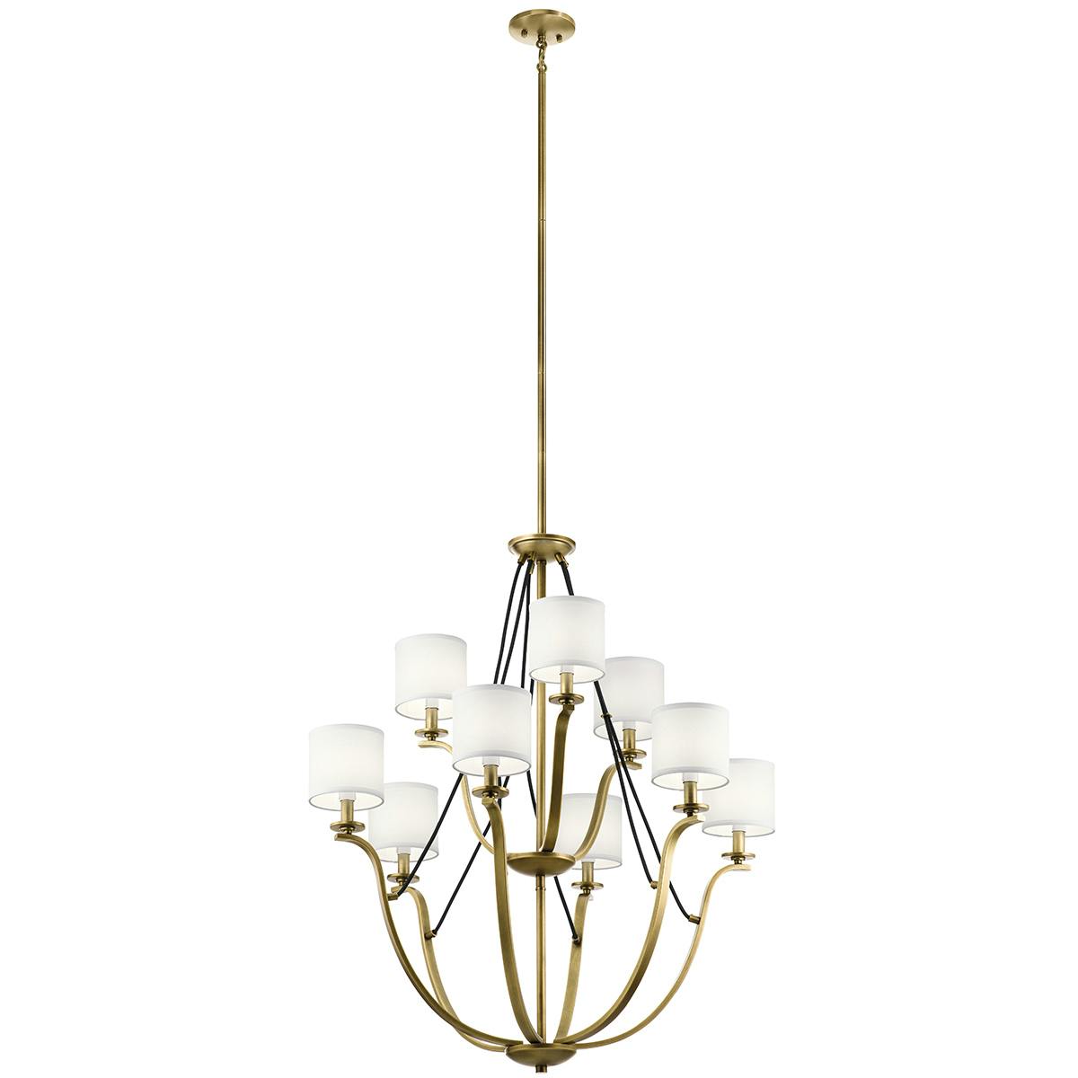 Thisbe 9 Light Chandelier Natural Brass on a white background