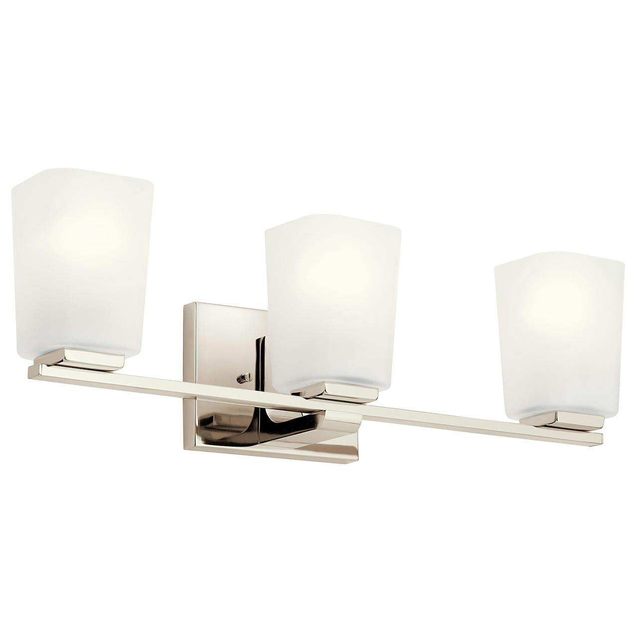 Roehm 3 Light Vanity Light Nickel on a white background