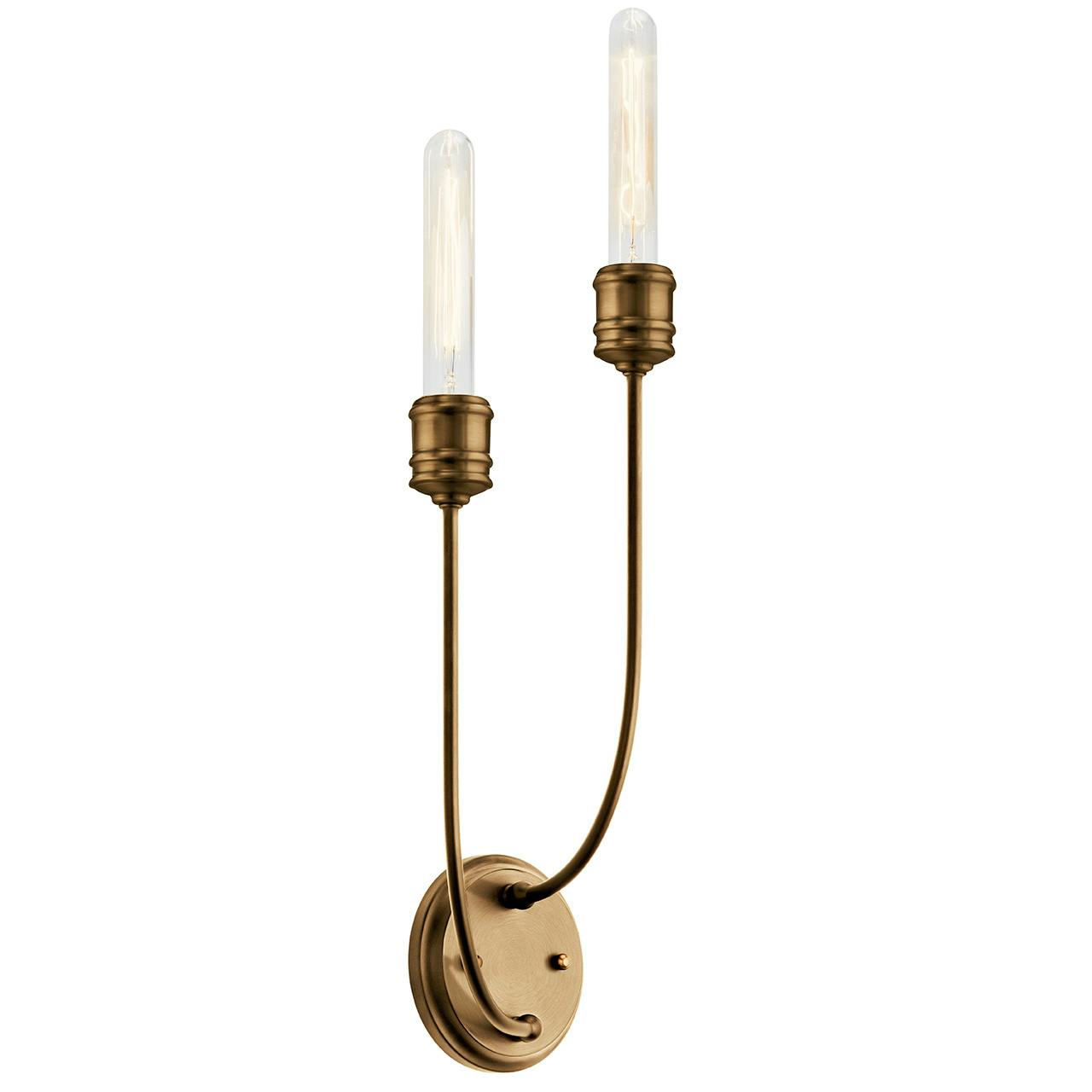 Hatton 2 Light Wall Sconce Satin Bronze on a white background