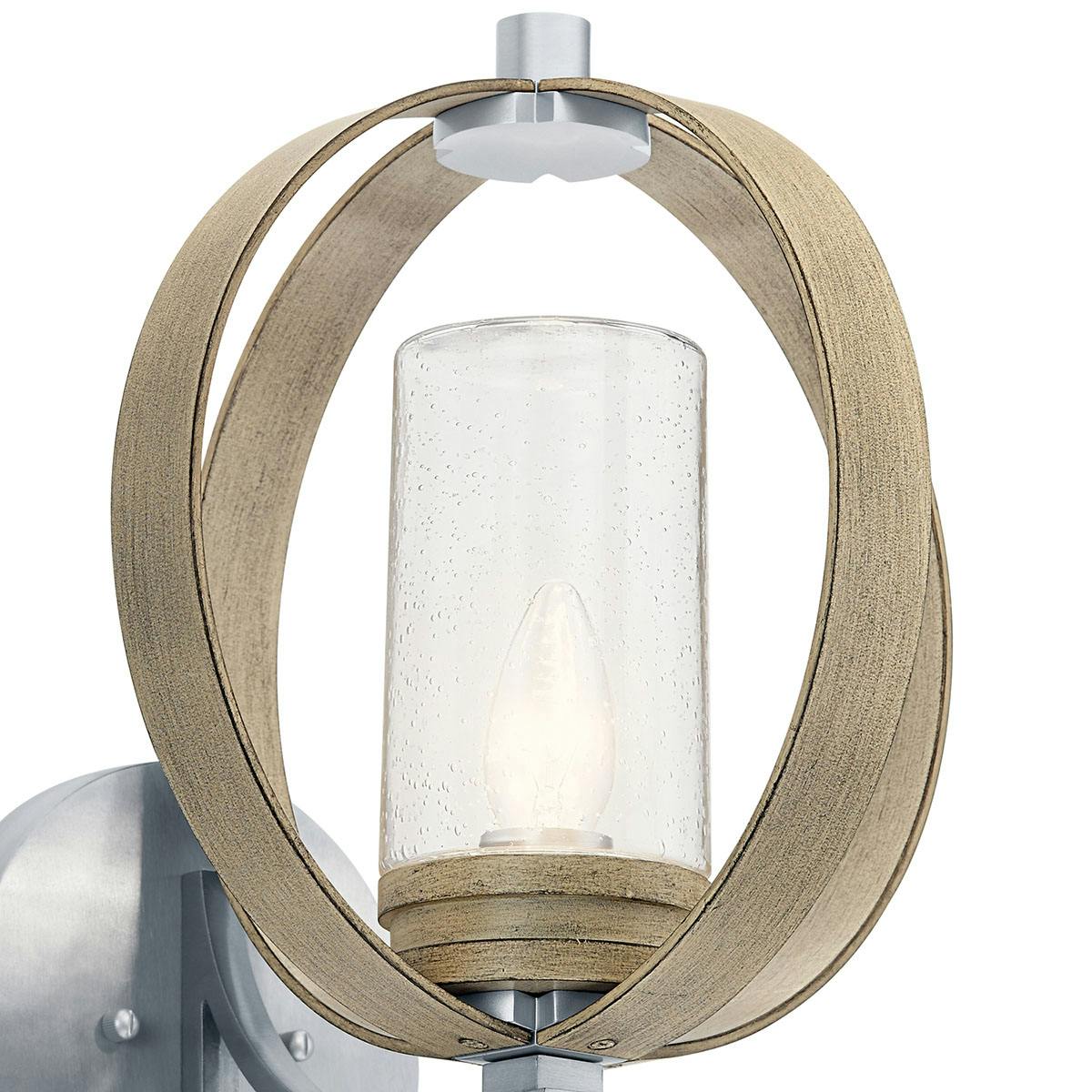 Close up view of the Grand Bank 15" 1 Light Wall Light Gray on a white background