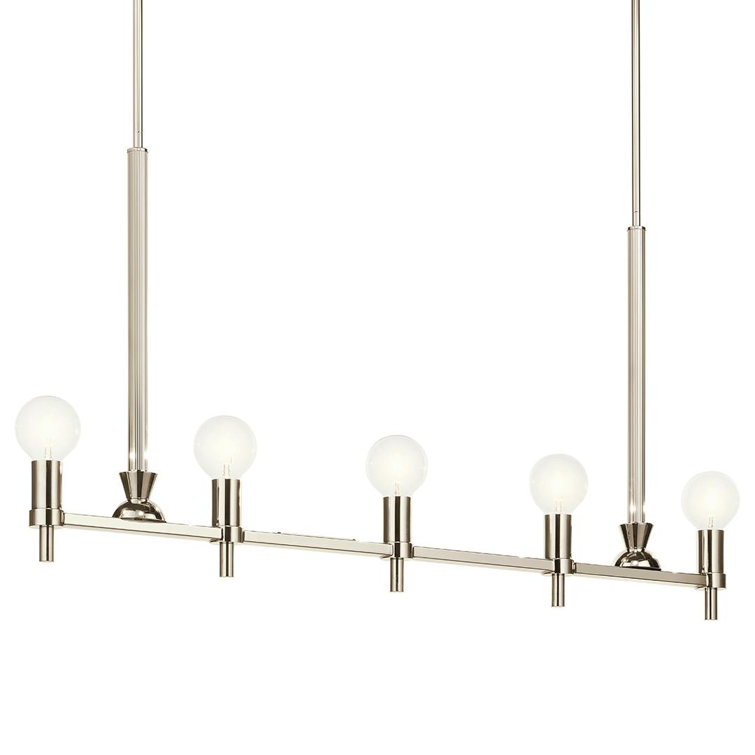 Torvee 41 Inch 6 Light Chandelier in Polished Nickel on a white background