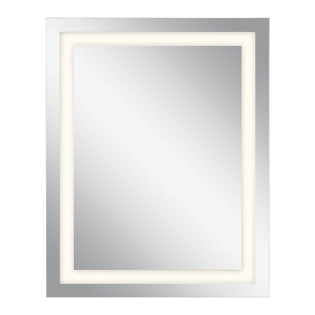 24" x 30" Rectangular LED Backlit Mirror hung vertically on a white background