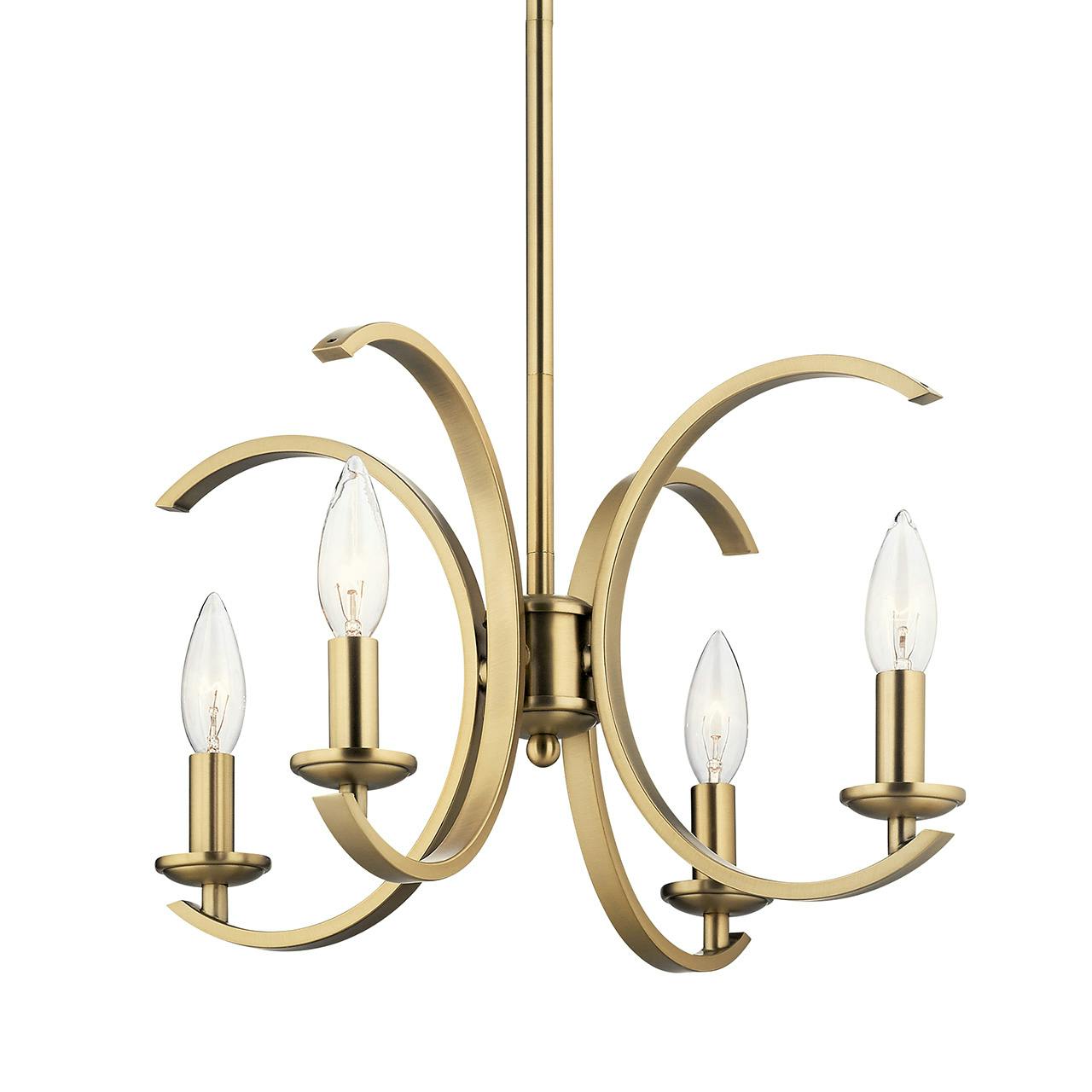 Cassadee 16" Convertible Pendant Brass without the canopy on a white background