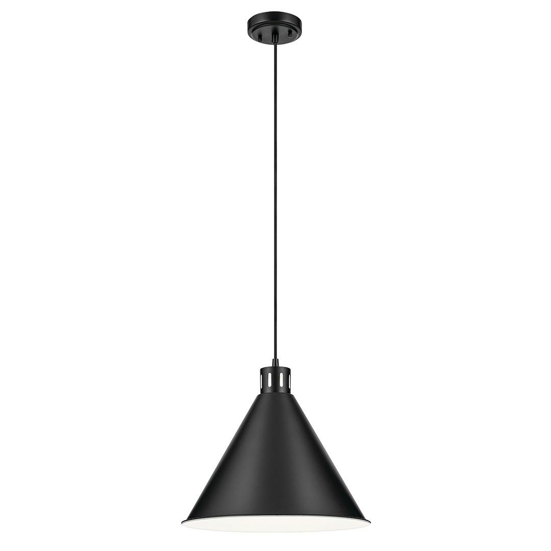 The Zailey 14.25" 1-Light Cone Pendant in Black on a white background