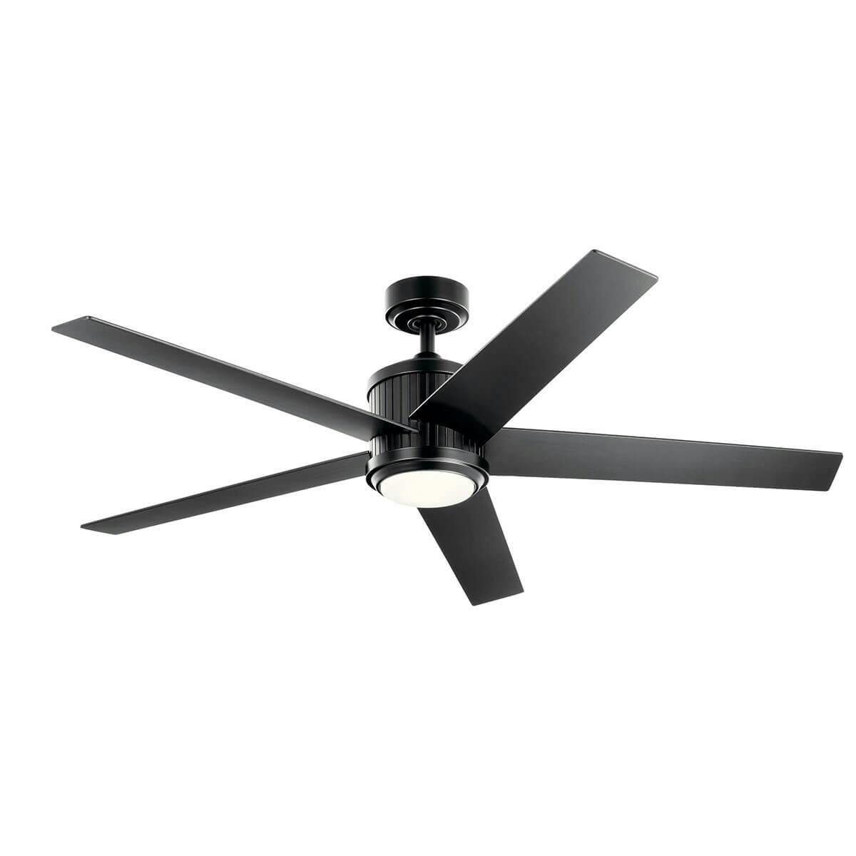56” Brahm LED Ceiling Fan in Satin Black  on a white background