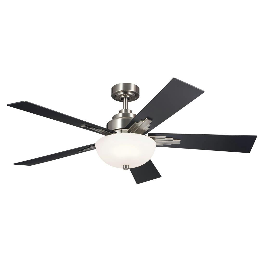 52" Vinea 5 Blade LED Indoor Ceiling Fan Brushed Stainless Steel on a white background