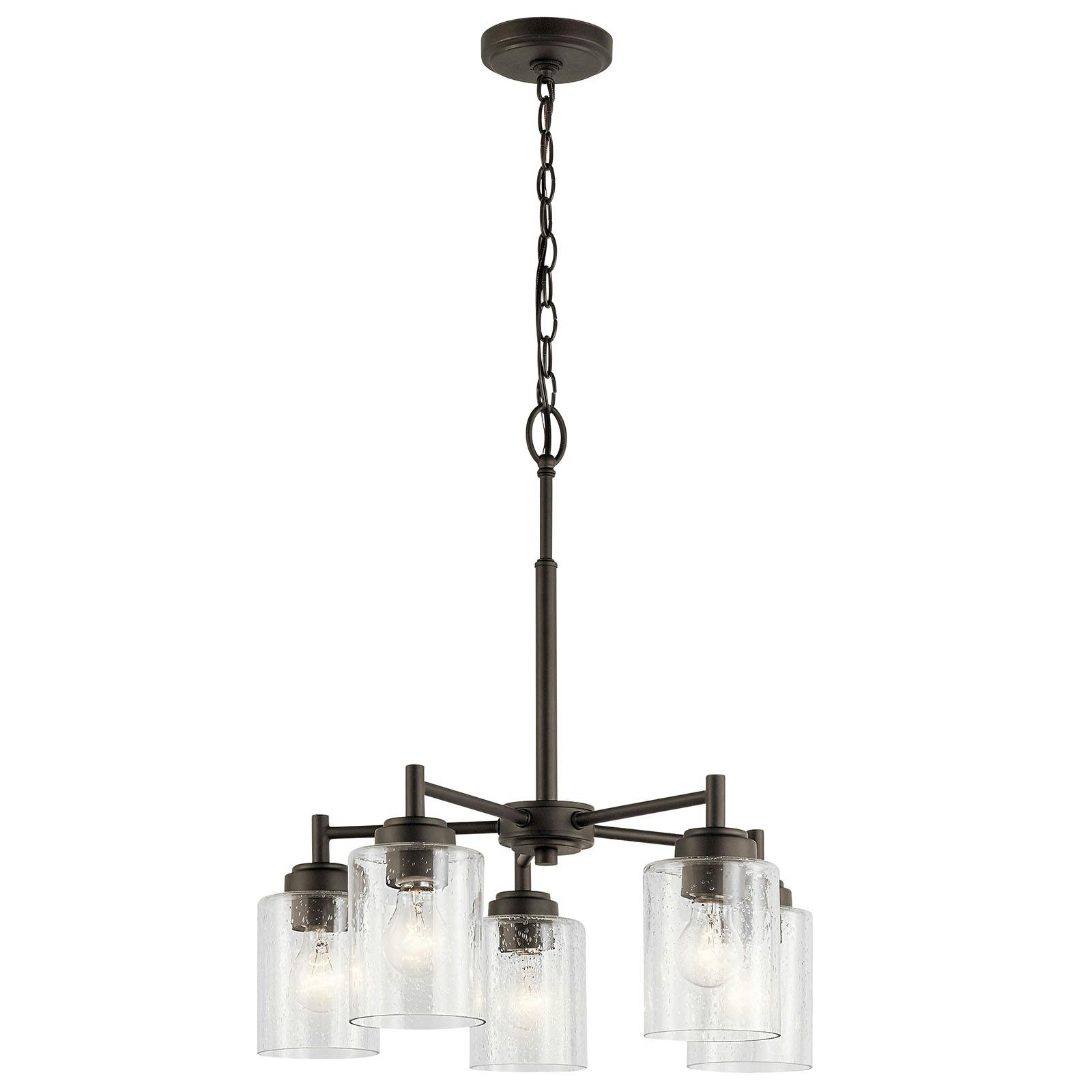 The Winslow 19.75" Chandelier Olde Bronze facing down on a white background