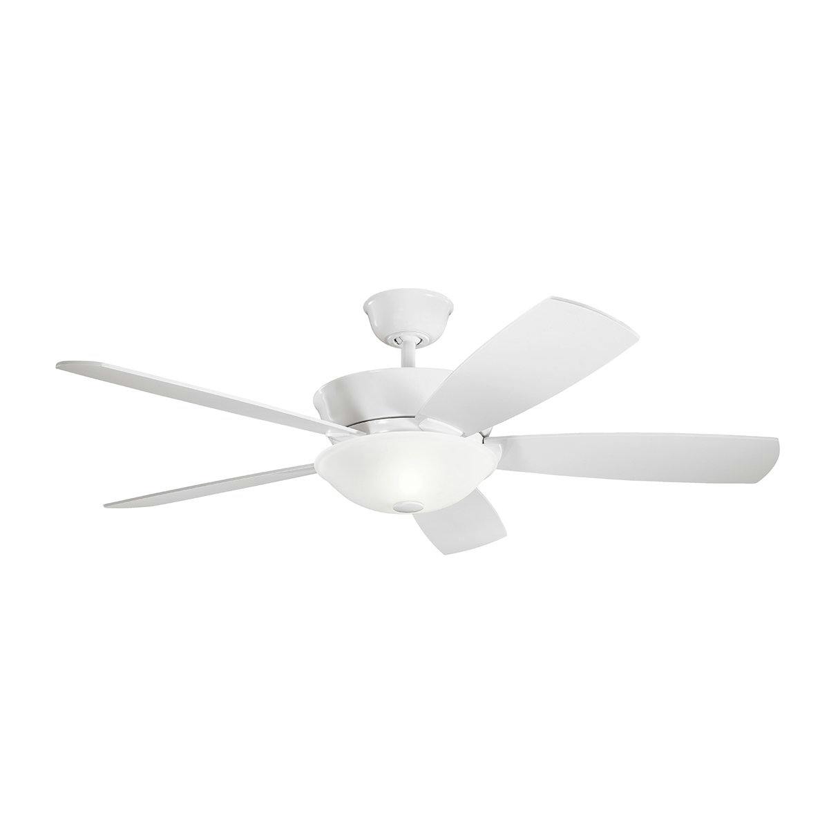 Skye LED 54" Ceiling Fan in White on a white background