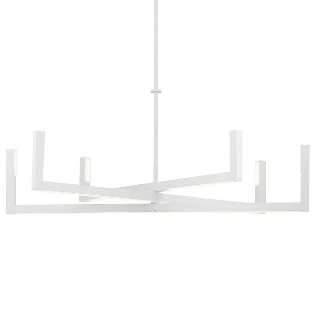 The Priam 43.75 Inch 6 Light LED Chandelier in White on a white background