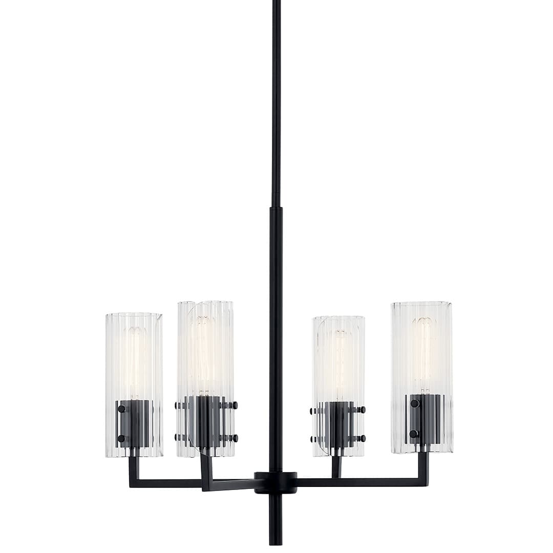 The Velestino 20.5" 4-Light Chandelier in Black on a white background