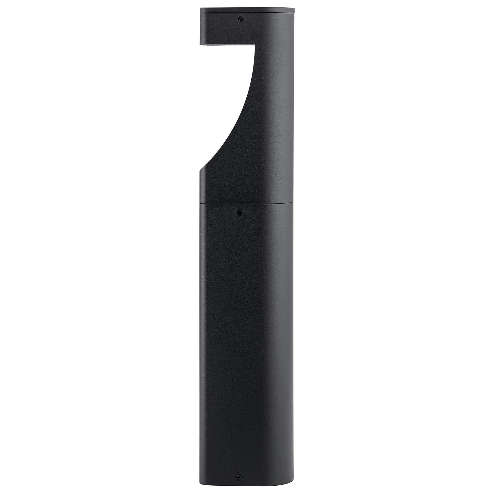 Profile view of the Textured Bollard 12V LED Path Light Black on a white background