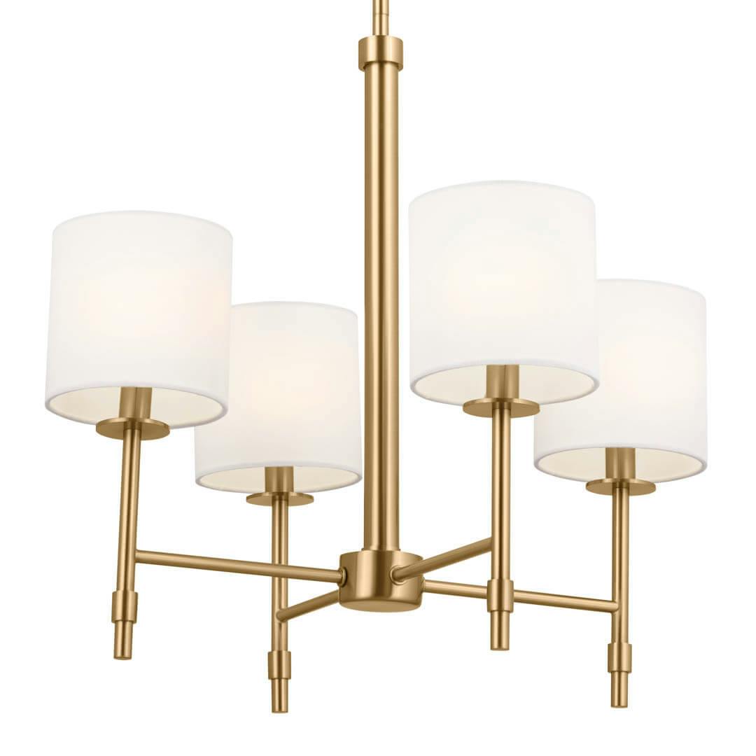 Ali 20" 4 Light Chandelier Brushed Natural Brass on a white background