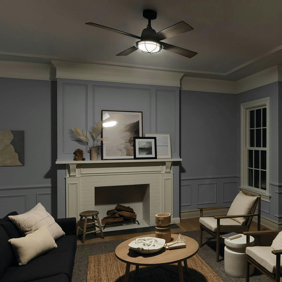 Night time living room featuring Parlour ceiling fan 300320
