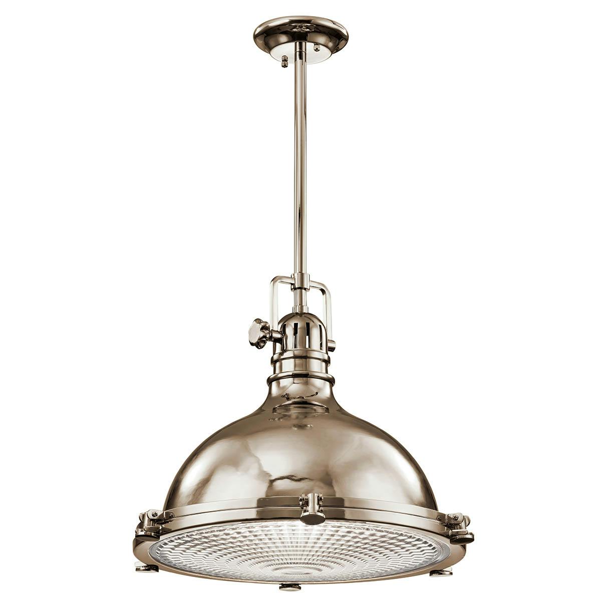 Hatteras Bay 19.5" Pendant Nickel on a white background