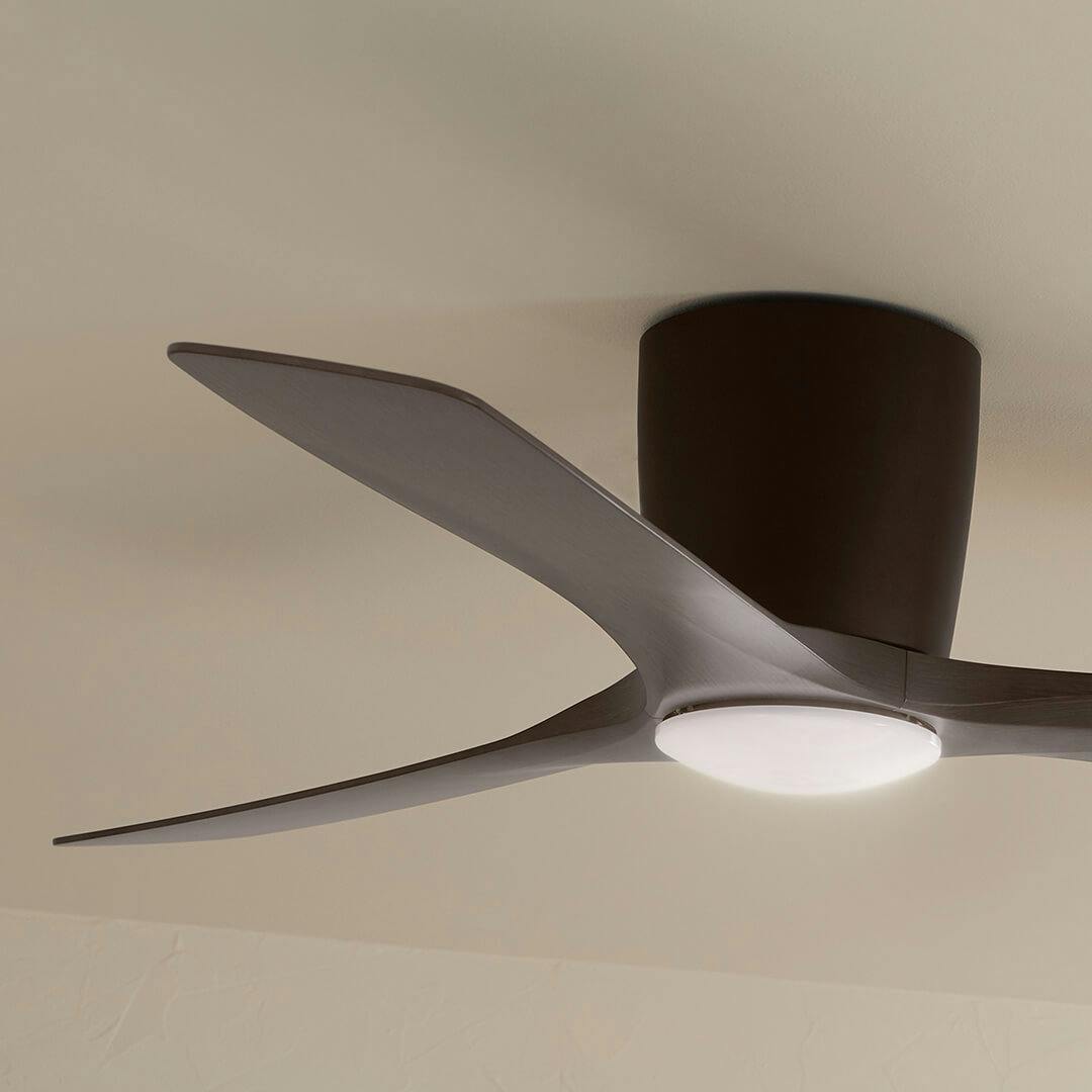 Living room with 54" Volos Ceiling Fan Satin Natural Bronze