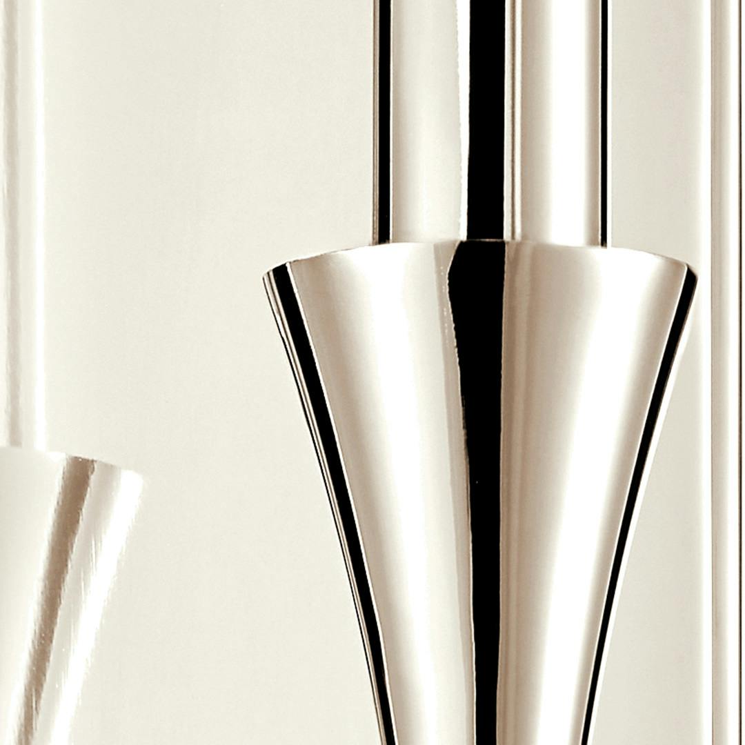Close up of the Alvaro 11.5 Inch 1 Light Wall Sconce in Polished Nickel on a white background