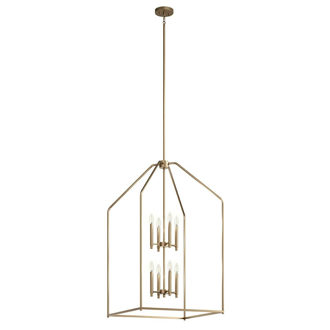 Close up of the Madden 43" 8 XL Light Foyer Pendant in Champagne Bronze