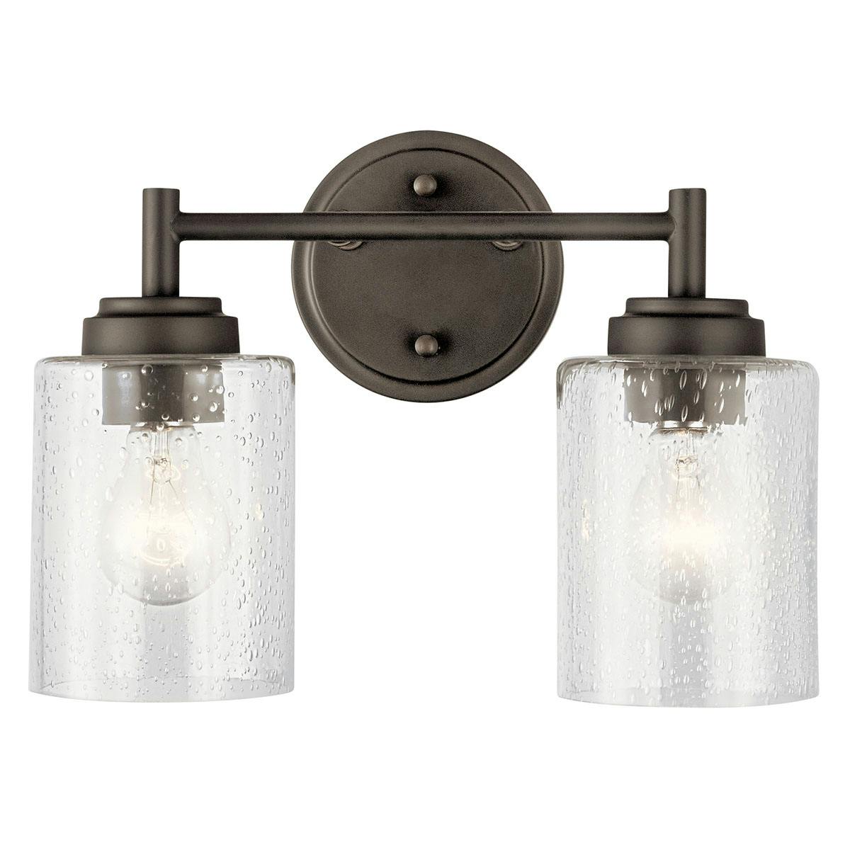 The Winslow 12.75" Vanity Light Olde Bronze facing down on a white background