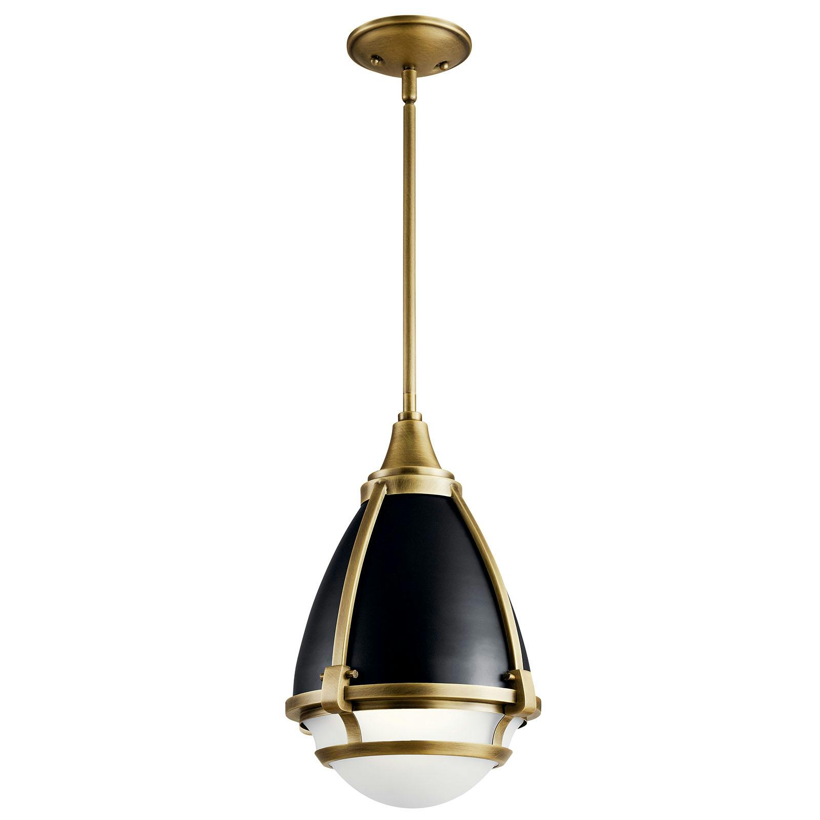 Ayra 1 Light Pendant Natural Brass on a white background