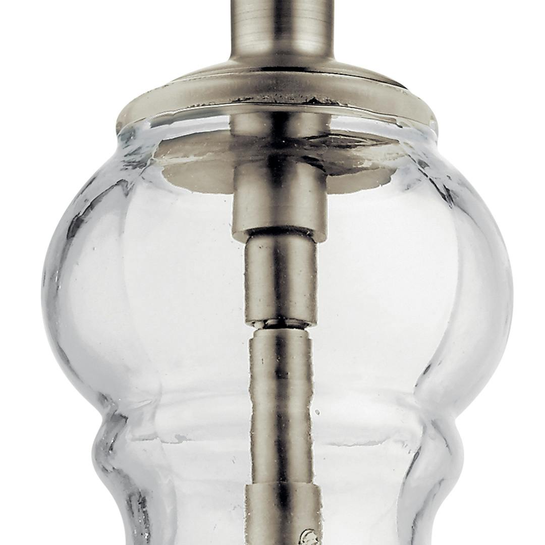 Riviera 16" 1 Light Pendant in Nickel on a white background