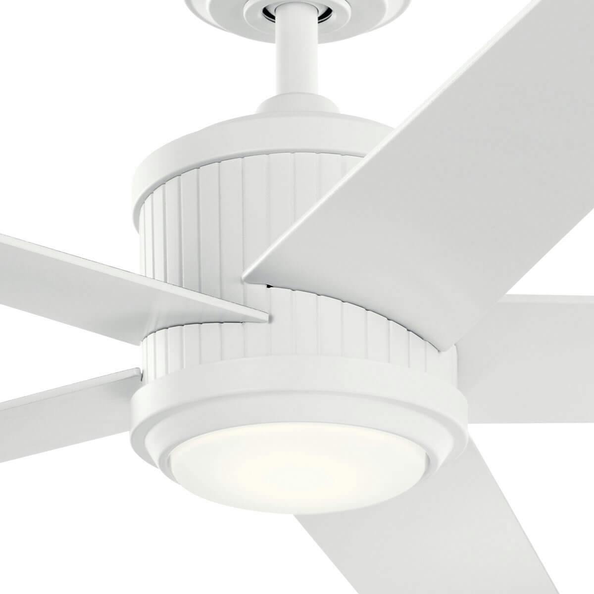 Close up view of the 56” Brahm LED Ceiling Fan in Matte  on a white background