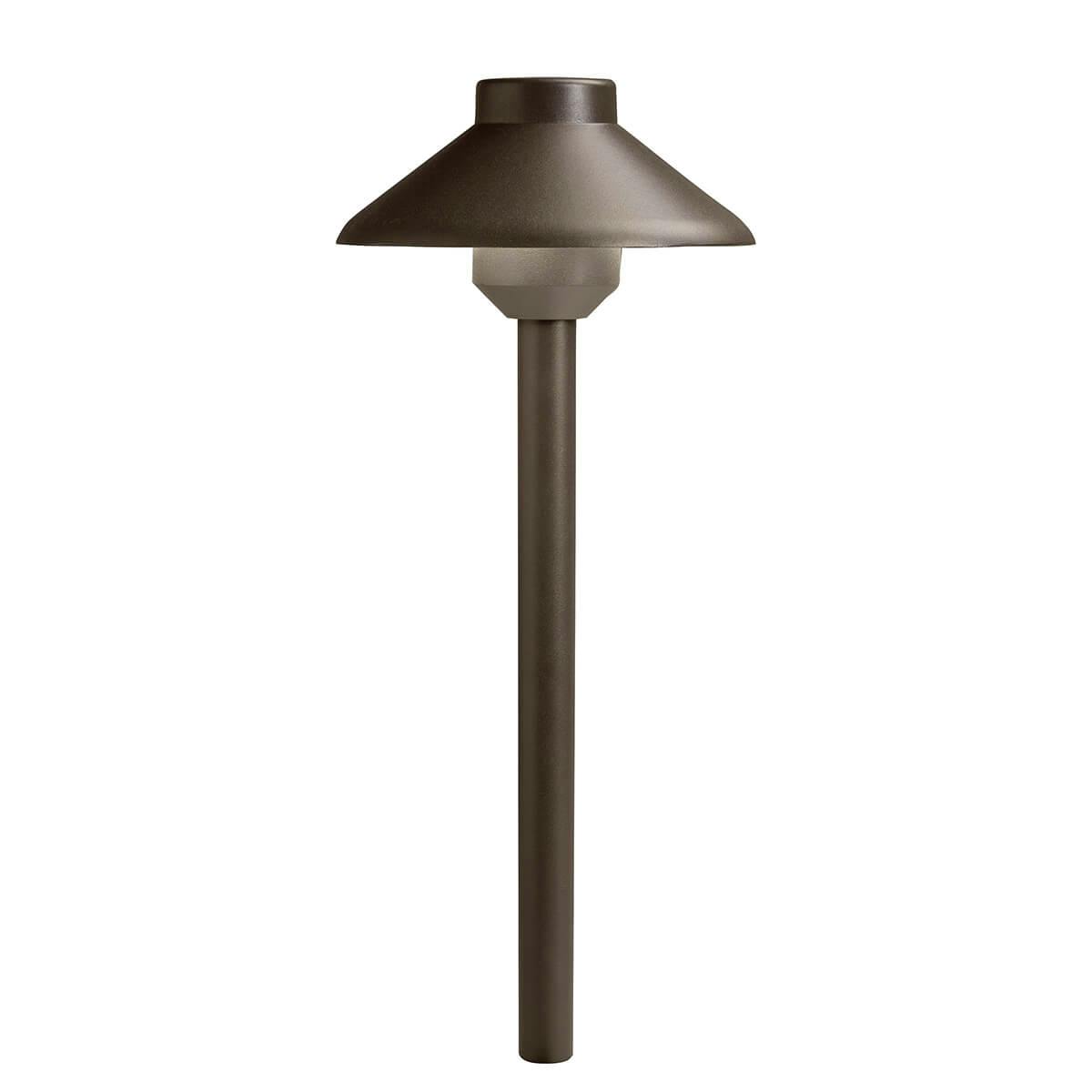 Stepped Dome 12V 2700K Path Light Textured Architectural Bronze on a white background