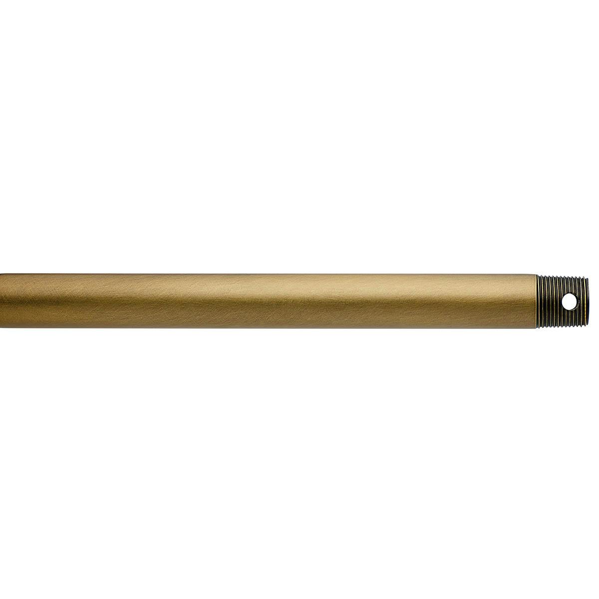 Dual Threaded 72" Downrod Natural Brass on a white background