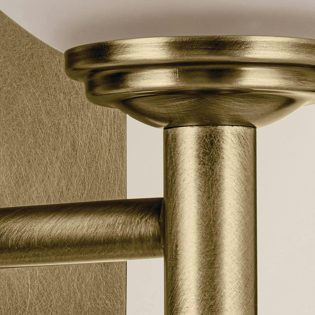 Close up view of the Shailene 12.5" 2-Light Vanity Light in Natural Brass