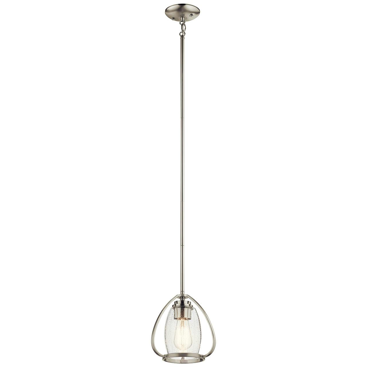 Tuscany 1 Light Mini Pendant in Nickel on a white background