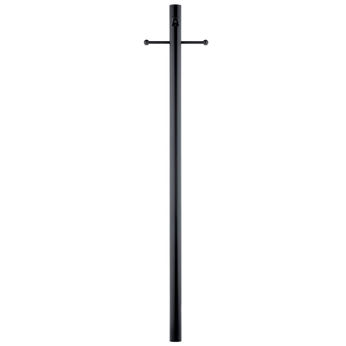 3" x 84" Ladder Rest Photocell Post Black on a white background