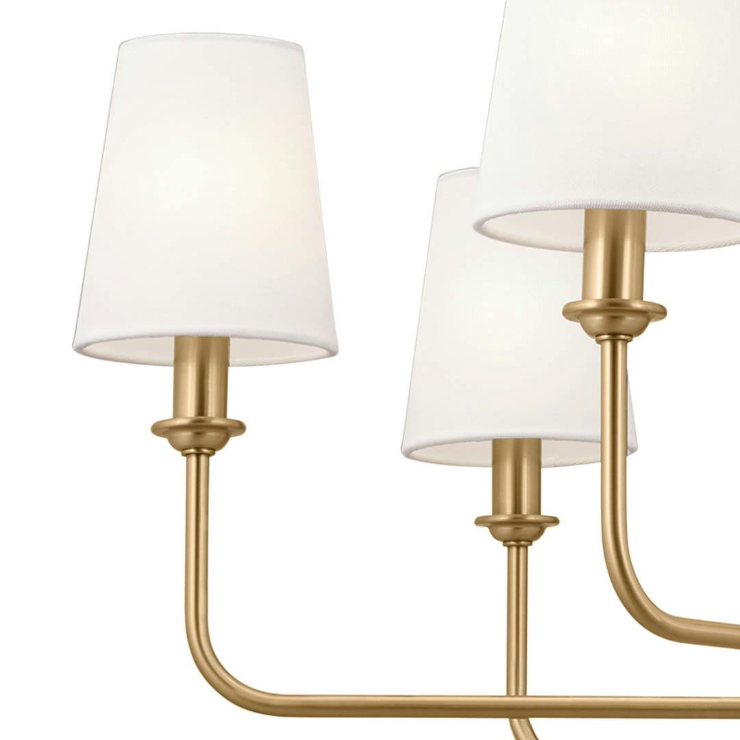 Pallas 42.75" 8 Light Chandelier Brushed Natural Brass on a white background