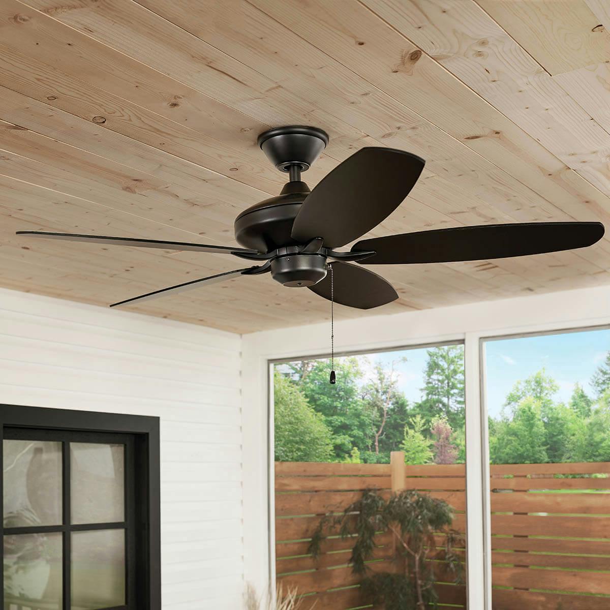 Day time Exterior with 52" Renew Patio Ceiling Fan Satin Black